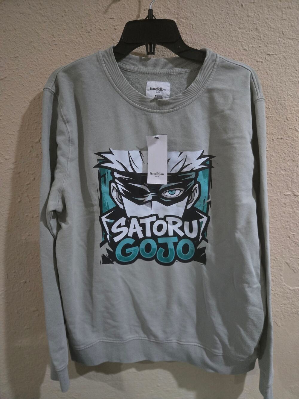 Satoru Gojo Anime Graphic Sweatshirt, Green, Size Large